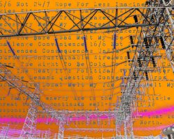 Hydro substation with an environmental rant in the sky Hydro substation with an environmental rant in the sky