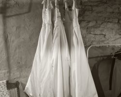 Vintage Gowns in the basement of Hawk & Sparrow, Hamilton